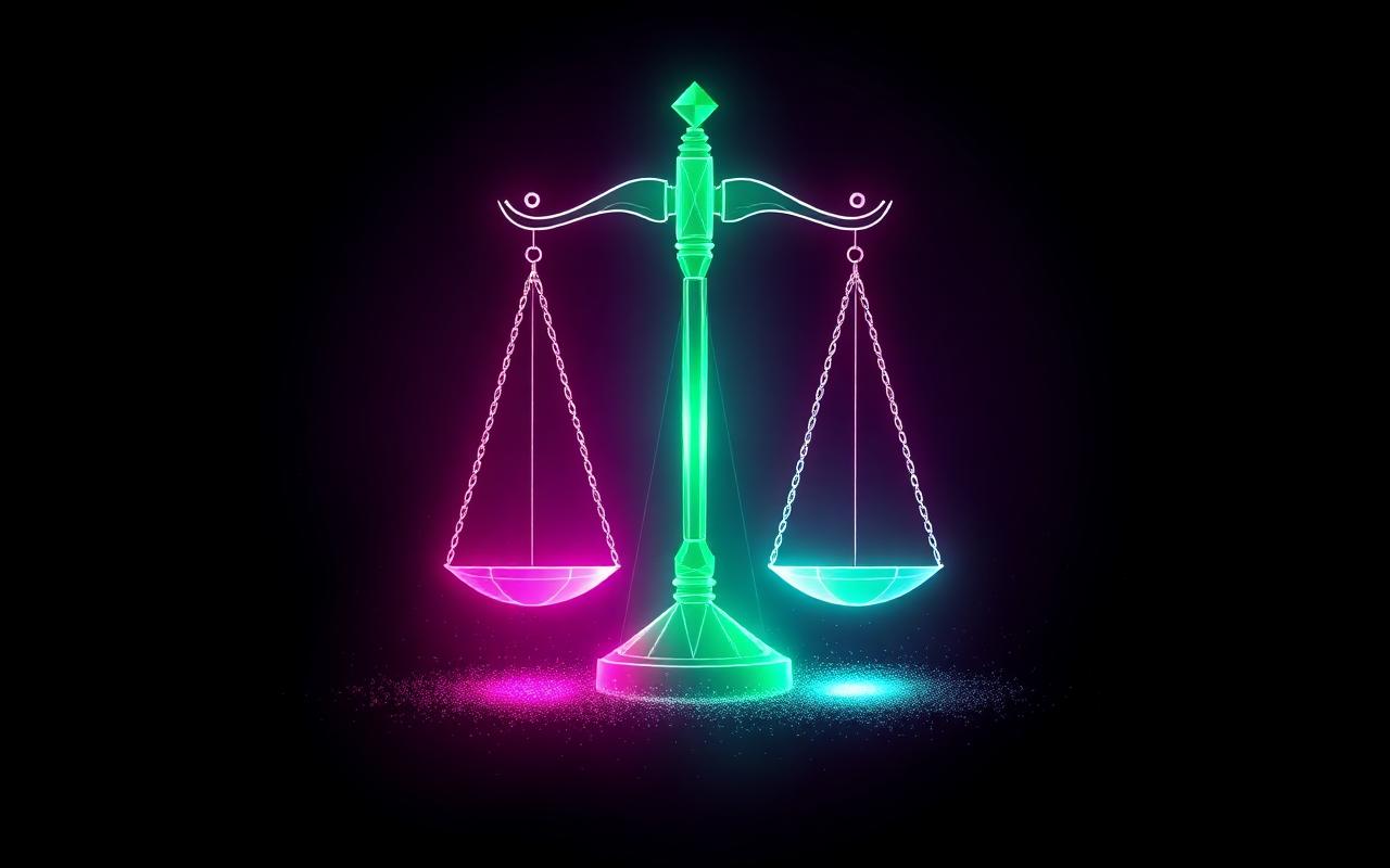 Symbolische weegschaal van regulering